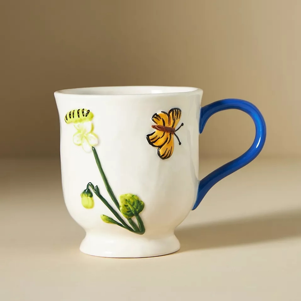 Anthropologie Faye Mug, White,